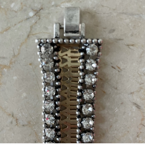Stella and Dot Silver & Gold Clear Crystals Portia Statement Bracelet ☘☘☘ - Picture 4 of 6
